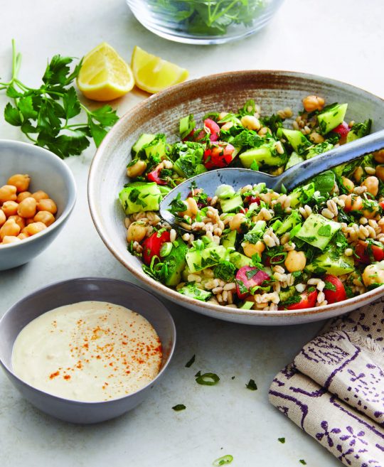 Barley Tabbouli Salad with Tahini Drizzle
